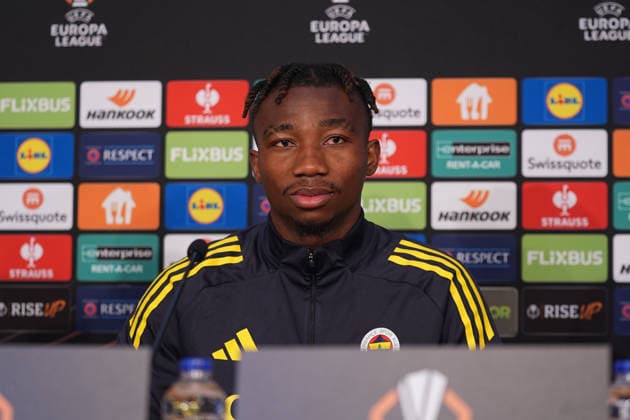 Ahead of UEFA Europa League Brann v Fenerbahce match ISTANBUL, TURKIYE - DECEMBER 10: Dorgeles Nene of Fenerbahce attends a press conference, PK, Pressekonferenz held by head coach Domenico Tedesco (not seen) at Can Bartu Facilities in Istanbul, Turkiye on December 10, 2025, ahead of UEFA Europa League 6th week match between Brann and Fenerbahce. Adem Kutucu Anadolu Istanbul Turkey. Editorial use only. Please get in touch for any other usage.  Copyright: x2025xAnadoluxAdemxKutucux