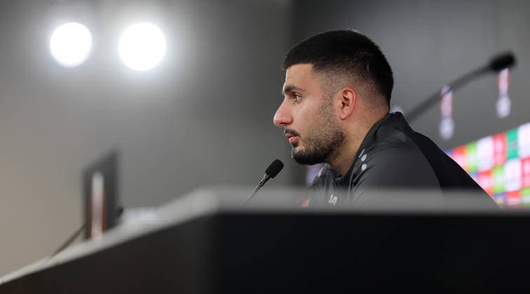 BAU 10 12 2025 Stuttgart Football VfB Stuttgart Press conference, Deniz Undav