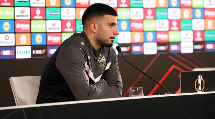 BAU 10 12 2025 Stuttgart Football VfB Stuttgart Press conference, Deniz Undav