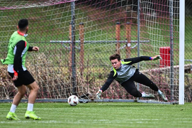 Training session of Brann ahead of Fenerbahce v Brann - UEFA Europe League BERGEN, NORWAY - DECEMBER 10: Players of Brann attend a training session ahead of the UEFA Europa League Week 6 match against Brann at the Nymark Facilities in Bergen, Norway on December 10, 2025. Oguz Yeter Anadolu Bergen Norway. Editorial use only. Please get in touch for any other usage.  Copyright: x2025xAnadoluxOguzxYeterx