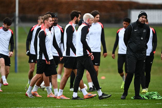 Training session of Brann ahead of Fenerbahce v Brann - UEFA Europe League BERGEN, NORWAY - DECEMBER 10: Players of Brann attend a training session ahead of the UEFA Europa League Week 6 match against Brann at the Nymark Facilities in Bergen, Norway on December 10, 2025. Oguz Yeter Anadolu Bergen Norway. Editorial use only. Please get in touch for any other usage.  Copyright: x2025xAnadoluxOguzxYeterx