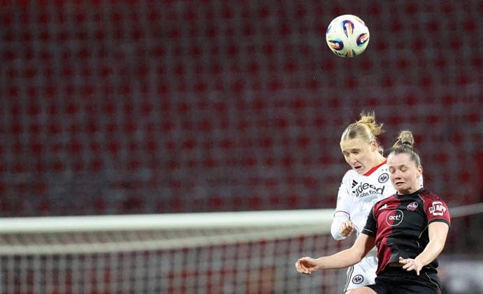Baumgärtel Jacqueline , 1.FC Nürnberg-Eintracht Frankfurt , Google Pixel Frauen-Bundesliga , Fußball , in den Max Morlock Stadion, in Nürnberg , Bayern, Deutschland. Dezember 10, 2025 . Photo by: Davide Elias IPA Photo Pressefoto DENL Copyright: xDavidexEliasx