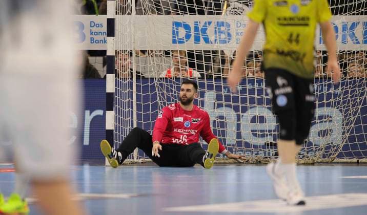 Photo devastated is goalkeeper Miljan VUJOVIC Stuttgart Handball Men 1 Bundesliga on Wed 10 12 2025 THW Kiel TVB Stuttgart
