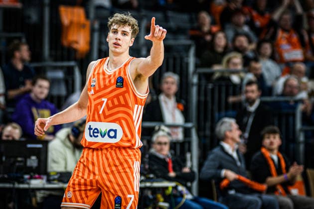 Tobias Jensen ratiopharm ulm gestures during the Basketball Eurocup match between ratiopharm ulm and Turk Telekom Ankara at ratiopharm Arena on December 10, 2025 in Neu Ulm, Germany Photo by Harry Langer DeFodi Images