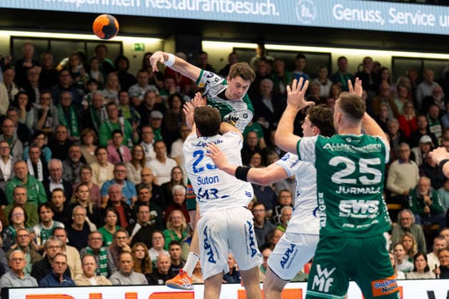 Oskar SUNNEFELDT FRISCH AUF Goeppingen, 27 GER, FRISCH AUF Goeppingen vs TBV Lemgo, Handball, Bundesliga, Matchday 16, Season 2025 2026, 10 12 2025, GER, FRISCH AUF Goeppingen vs TBV Lemgo, Handball, Bundesliga, Matchday 16, Season 2025 2026, 10 12 2025, Goeppingen Copyright: xEibnerxPressefoto OliverxSchmidtx EP_OST