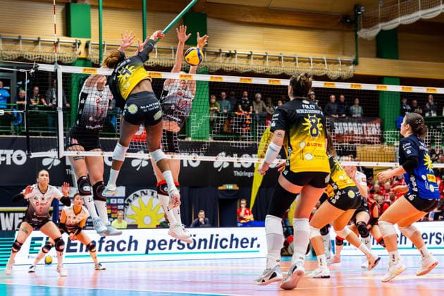 Volleyball, Women, DVV Cup, VfB 91 Suhl Lotto Thüringen - Dresdner SC