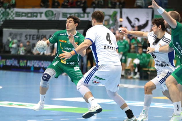 Handball DAIKIN HBL, SC DHfK Leipzig HSV Hamburg 10 12 2025 Matej Klima 13, SC DHfK Leipzig Handball, DAIKIN HBL, 1 Bundesliga, Season 2025 2026, Matchday 16 SC DHfK Leipzig vs Handball Sport Verein Hamburg on 10 12 2025 at the Quarterback Immobilien Arena Leipzig Copyright: xBEAUTIFULxSPORTS JanxKaeferx
