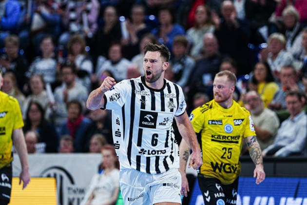 Goal celebration Harald Reinkind THW Kiel, 06 GER, THW Kiel vs TVB Stuttgart, Handball, 1 Bundesliga, Matchday 16, Season 2025 2026, 10 12 2025 GER, THW Kiel vs TVB Stuttgart, Handball, 1 Bundesliga, Matchday 16, Season 2025 2026, 10 12 2025 Kiel Copyright: xEibner-Pressefoto MarcelxvonxFehrnx EP_MFN