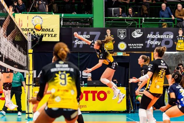 10 12 2025, GER, Volleyball, Women, Season 25 26, ZOI DVV Pokal, Semifinal, VfB 91 Suhl Lotto Thueringen Dresdner SC Monika Brancuska VfB Suhl Lotto Thueringen 98527 Suhl Sporthalle Wolfsgrube Thüringen Germany