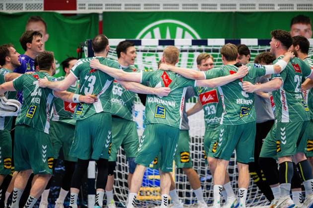 10 12 2025 Handball, 2025 2026, 1 Bundesliga, Matchday 16, GWD Minden HC Erlangen Team Minden after the match