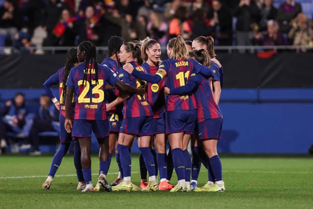 December 10, 2025, Sant Joan Despi, Barcelona, Spain: Laia Aleixandri Lopez of FC Barcelona, Barca celebrates a goal with teammates during the UEFA WomenÃ¢â‚¬â ¢s Champions League 2025 26 League Phase MD5, football match played between FC Barcelona and SL Benfica at Johan Cruyff Stadium on December 10, 2025 in Sant Joan Despi, Spain. Sant Joan Despi Spain - ZUMAa181 20251210_zaa_a181_076 Copyright: xJavierxBorregox