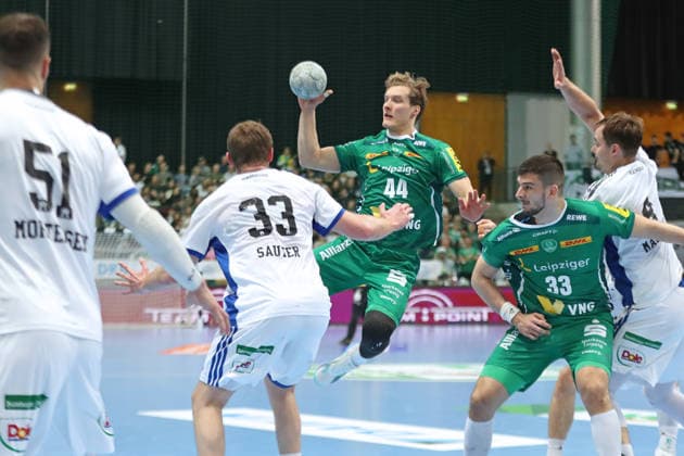 Handball DAIKIN HBL, SC DHfK Leipzig HSV Hamburg 10 12 2025 Blaer Hinriksson 44, SC DHfK Leipzig Handball, DAIKIN HBL, 1 Bundesliga, Season 2025 2026, Matchday 16 SC DHfK Leipzig vs Handball Sport Verein Hamburg on 10 12 2025 at Quarterback Immobilien Arena Leipzig Copyright: xBEAUTIFULxSPORTS JanxKaeferx