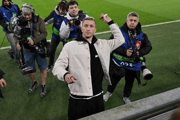 Marco Reus was a guest at the stadium 10 12 2025, Football, UEFA Champions League 2025 2026, Matchday 6, Borussia Dortmund FK Bodö Glimt UEFA regulations prohibit any use of photographs as image sequences and or quasi video Dortmund Signal Iduna Park Nordrhein Westfalen Germany Team2