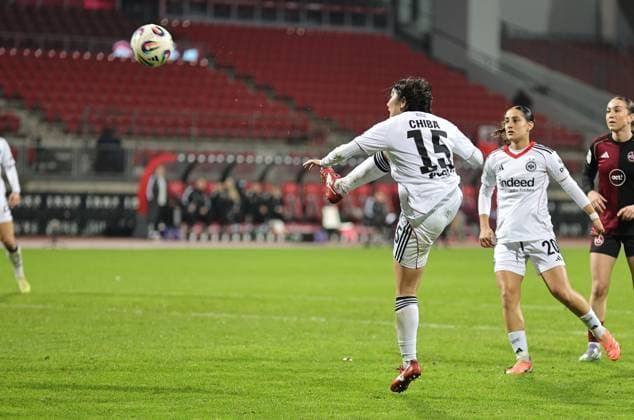 10 12 2025 Soccer Season 2025 2026 1 Womens Soccer Bundesliga 11 Matchday 1 FC Nuremberg FCN Club SG Eintracht Frankfurt SGE Sportfoto Zink DaMa xdaxmax Goal Goal Shot to 5 3 Goalscorer Remina Chiba 15, Eintracht Frankfurt