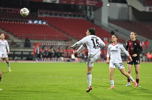 10 12 2025 Soccer Season 2025 2026 1 Womens Soccer Bundesliga 11 Matchday 1 FC Nuremberg FCN Club SG Eintracht Frankfurt SGE Sportfoto Zink DaMa xdaxmax Goal Goal Shot to 5 3 Goalscorer Remina Chiba 15, Eintracht Frankfurt