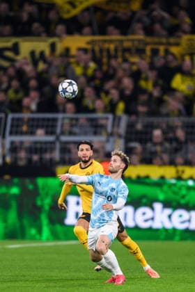 251210 Ole Didrik Blomberg of Bodo Glimt during the UEFA Champions League football match between Borussia Dortmund and Bodo Glimt on December 10, 2025 in Dortmund Photo Marius Simensen BILDBYRAN COP 238 MM0052 bbeng football fotball fotboll soccer uefa champions league mesterligaen bodo glimt borussia dortmund  Copyright: MARIUSxSIMENSEN BB251210BB972
