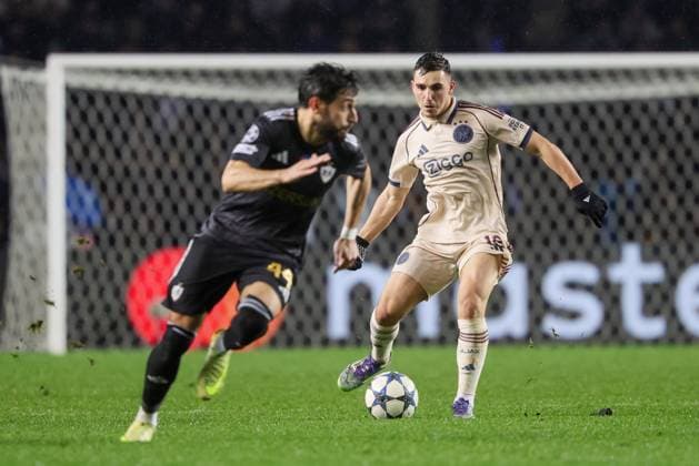 BAKU , 10-12-2025 , Tofiq Bahramov Stadion , Season 2025 2026 , UEFA Champions League football , match between FK Qarabag and Ajax Amsterdam , picture shows Ajax player Oscar Gloukh Qarabag - Ajax  x200104939x Copyright: