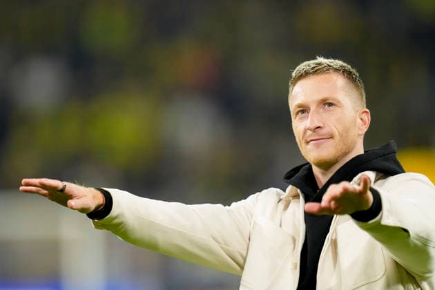 Marco Reus gestures during the UEFA Champions League 2025 26 League Phase MD6 match between Borussia Dortmund and FK Bodo Glimt at BVB Stadion Dortmund on December 10, 2025 in Dortmund, Germany Photo by Alex Gottschalk DeFodi Images