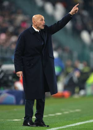 Turin, Italy, 10th December 2025. Luciano Spalletti Head coach of Juventus reacts during the Juventus vs Pafos FC UEFA Champions League match at Juventus Stadium, Turin. Picture credit should read: Jonathan Moscrop Sportimage EDITORIAL USE ONLY. No use with unauthorised audio, video, data, fixture lists, club league logos or live services. Online in-match use limited to 120 images, no video emulation. No use in betting, games or single club league player publications. SPI_001_JM_JUVE_PAFOS_UCL SPI-4325-0001