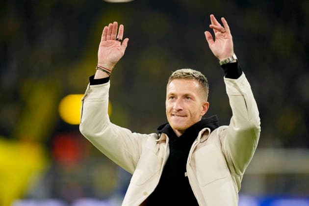 Marco Reus gestures during the UEFA Champions League 2025 26 League Phase MD6 match between Borussia Dortmund and FK Bodo Glimt at BVB Stadion Dortmund on December 10, 2025 in Dortmund, Germany Photo by Alex Gottschalk DeFodi Images