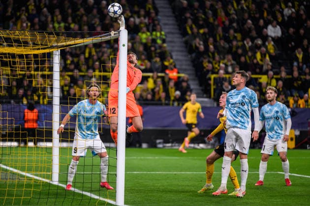 251210 goalkeeper Nikita Haikin of Bodo Glimt during the UEFA Champions League football match between Borussia Dortmund and Bodo Glimt on December 10, 2025 in Dortmund Photo Marius Simensen BILDBYRAN COP 238 MM0052 bbeng football fotball fotboll soccer uefa champions league mesterligaen bodo glimt borussia dortmund  Copyright: MARIUSxSIMENSEN BB251210ZV002