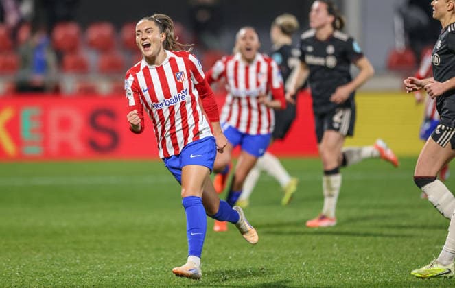 ESP, Madrid, Atletico Madrid vs FC Bayern Munich, Womens Champions League, Football, UEFA, 2025 2026 season, Centro Deportivo Wanda Alcala de Henares, 5 Matchday in picture Vilde Boe Risa Atlà tico Madrid 6 , Goal, joy, jubilation and emotion Gol, alegria, jubilo y emocion , 1 0 DFB DFL REGULATIONS PROHIBIT ANY USE OF PHOTOGRAPHS AS IMAGE SEQUENCES AND OR QUASI VIDEO, 10 12 2025 Copyright: HMBxMedia HendrikxHamelau