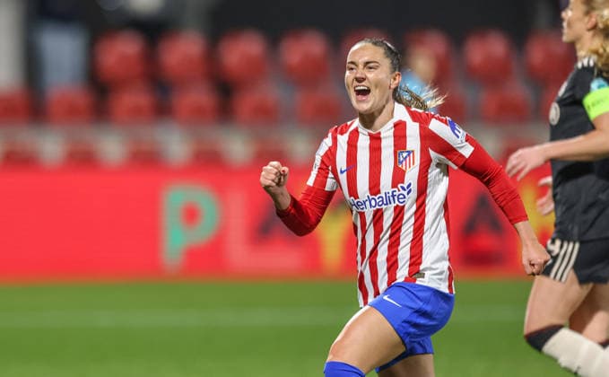 ESP, Madrid, Atletico Madrid vs FC Bayern Munich, Womens Champions League, Football, UEFA, 2025 2026 season, Centro Deportivo Wanda Alcala de Henares, 5 Matchday in picture Vilde Boe Risa Atlà tico Madrid 6 , Goal, joy, jubilation and emotion Gol, alegria, jubilo y emocion , 1 0 DFB DFL REGULATIONS PROHIBIT ANY USE OF PHOTOGRAPHS AS IMAGE SEQUENCES AND OR QUASI VIDEO, 10 12 2025 Copyright: HMBxMedia HendrikxHamelau