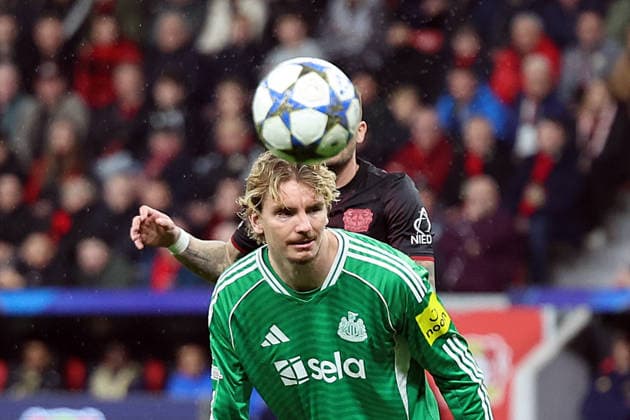 10 12 2025, xrekx, Football UEFA Champions League, Bayer 04 Leverkusen Newcastle United v l Nick Woltemade Newcastle United DFL DFB REGULATIONS PROHIBIT ANY USE OF PHOTOGRAPHS as IMAGE SEQUENCES and or QUASI VIDEO Leverkusen