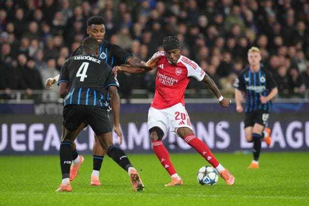 Noni Madueke of Arsenal puts his side 1-0 ahead Club Brugge v Arsenal, UEFA Champions League, Group Stage, Football, Jan Breydel Stadium, Brugge, Belgium - 10 Dec 2025Brugge Jan Breydel Stadium Belgium EDITORIAL USE ONLY No use with unauthorised audio, video, data, fixture lists, club league logos or live services. Online in-match use limited to 120 images, no video emulation. No use in betting, games or single club league player publications. Copyright: xDavidxWinter Shutterstockx 16009951an