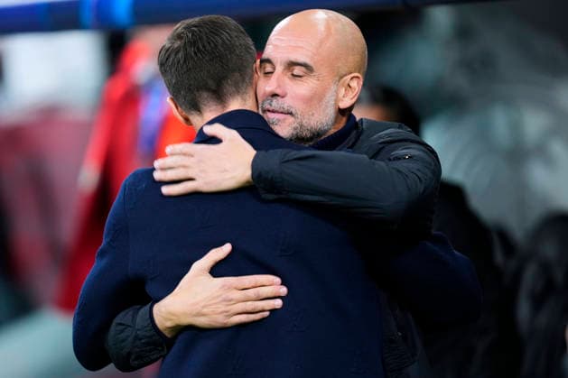 ESP: Real Madrid CF - Manchester City. UEFA Champions League. Matchday 6. Xabi Alonso head coach of Real Madrid CF and Pep Guardiola head coach of Manchester City FC during the UEFA Champions League match, between Real Madrid CF and Manchester City, Santiago Bernabeu Stadium on December 10 2025 in Madrid, Spain. kpng Copyright: xCesarxCebollax PS_251210_RMA_MCI_014