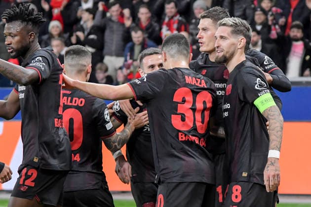 Robert Andrich Leverkusen 8 celebrates after scoring the 1 0 goal with the team 10 12 2025 Soccer Champions League, Bayer Leverkusen vs Newcastle United FC, BayArena, Leverkusen, Copyright: xpepphotox xHorstxMauelshagenx pep00321, pep_20251210_hm_230773