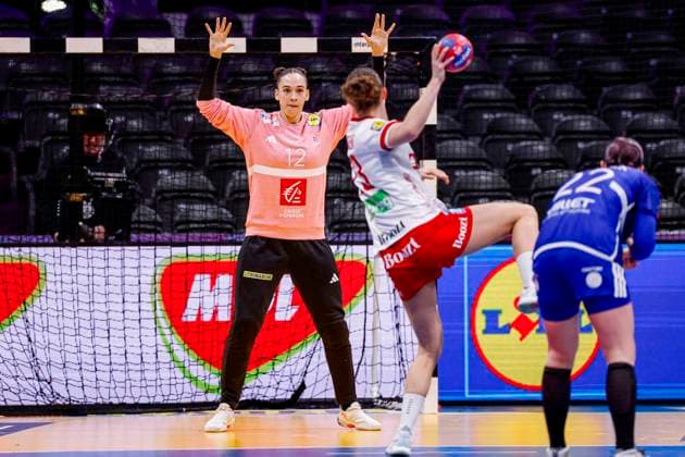 goalkeeper Floriane Andre of France Denmark v France, Quarter finals - 27th IHF Women s Handball World Championship, WM, Weltmeisterschaft Denmark v France, Ahoy, December 10, 2025, Rotterdam, Netherlands.