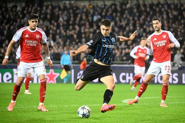 Club Brugge v Arsenal - UEFA Champions League BRUGGE, BELGIUM - DECEMBER 10 : Tresoldi Nicolo forward of Club Brugge during the UEFA Champions League 2025 26 League Phase MD6 match between Club Brugge and Arsenal on December 10, 2025 in Brugge, Belgium, 10 12 2025 Brugge Belgium  Copyright: xPeterxDexVoechtx