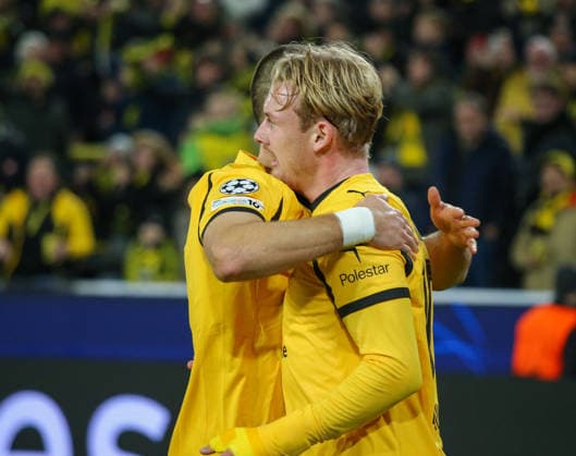 Football UEFA Champions League 2025 26, 6 Matchday League phase Borussia Dortmund vs FK Bodo Glimt Bodo Glimt Signal Iduna Park Stadion Dortmund Goal celebration Julian Brandt Borussia Dortmund, 10 Dortmund Copyright: xAymanxAlahmedx