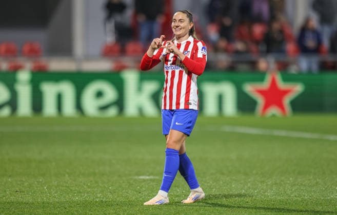 ESP, Madrid, Atletico Madrid vs FC Bayern Munich, WomenÂs Champions League, Football, UEFA, Season 2025 2026, Centro Deportivo Wanda Alcala de Henares, 5 Matchday in picture Vilde Boe Risa, Goal, joy, jubilation and emotion Gol, alegria, jubilo y emocion DFB DFL REGULATIONS PROHIBIT ANY USE OF PHOTOGRAPHS AS IMAGE SEQUENCES AND OR QUASI VIDEO, 10 12 2025 Copyright: HMBxMedia HendrikxHamelau