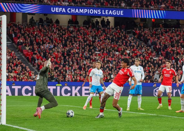 Benfica - Napoli Goal the Richard Rios of Benfica During the pre-match press conference, PK, Pressekonferenz on December 10, 2025, between FC Benfica and SCC Napoli in the Champions League at the Da Luz Stadium in Lisbon. In the photo: Lisbona STADIO DA LUZ LISBONA PORTOGALLO Copyright: xFABIOxSASSOxFabioxSassox Benfica Napoli2025_12_10Fabio Sasso1495