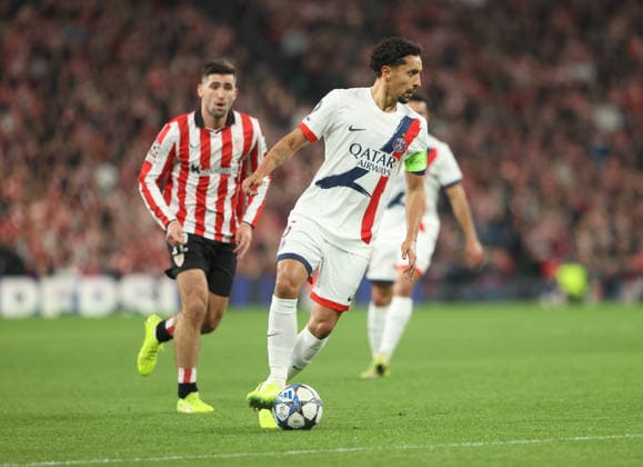 Athletic Club v Paris Saint-Germain - UEFA Champions League 2025 26 League Phase MD1 Athletic Club v Paris Saint-Germain PSG - UEFA Champions Marquinhos (Paris Saint-Germain) controls the ball, Credit:Juan Lazkano Avalon Spain, Basque Country, Bilbao, San Mames  Copyright: xJuanxLazkanox xAvalonx 1058232801