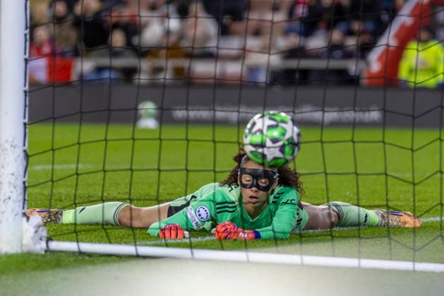 10th December 2025; Leigh Sports Village, Manchester, England; Womens Champions League Football, Manchester United, ManU versus Lyon Women; Goalkeeper Safia Middleton-Patel of Manchester United Women looks dejected as the ball hits the back of the net  TimxWilliams