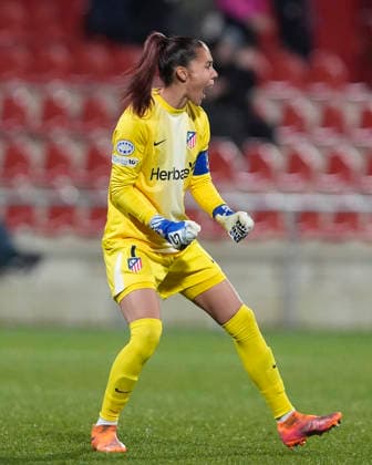 CLUB ATLETICO DE MADRID v FC BAYERN MUNCHEN. UEFA WOMEN S CHAMPIONS LEAGUE 2025 2026. ROUND 5. Club Atletico de Madrid™s Lola Gallardo celebrates goal during UEFA Women s Champions League, Round 5. December 10,2025.(ALTERPHOTOS Acero) Alcala de HenaresSpain  Copyright: xAcerox