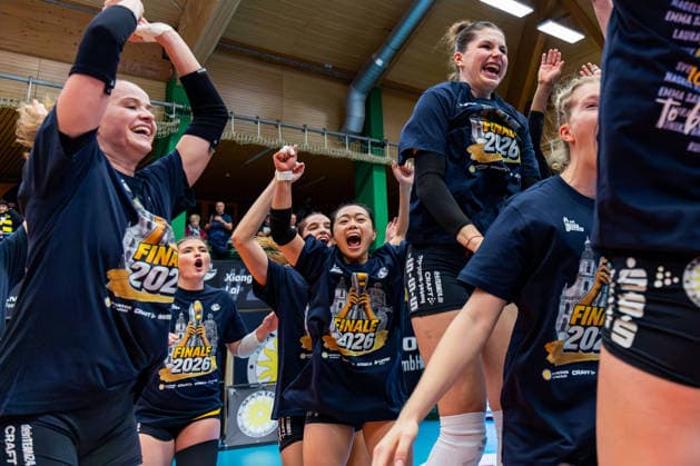 10 12 2025, GER, Volleyball, Women, Season 25 26, ZOI DVV Pokal, Semifinal, VfB 91 Suhl Lotto Thueringen Dresdner SC VfB Suhl wins the cup semifinal against Dresdner SC with 3 2 sets 98527 Suhl Sporthalle Wolfsgrube Thüringen Germany