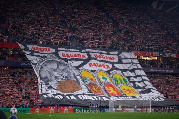 ATHLETIC DE BILBAO v PARIS SAINT-GERMAIN. CHAMPIONS LEAGUE 2025 2026. ROUND 6. Athletic de Bilbao s banner displayed by supportersduring Champions League 2025 2026 match. December 10,2025. (ALTERPHOTOS Ropero) BilbaoSpain  Copyright: xRoperox