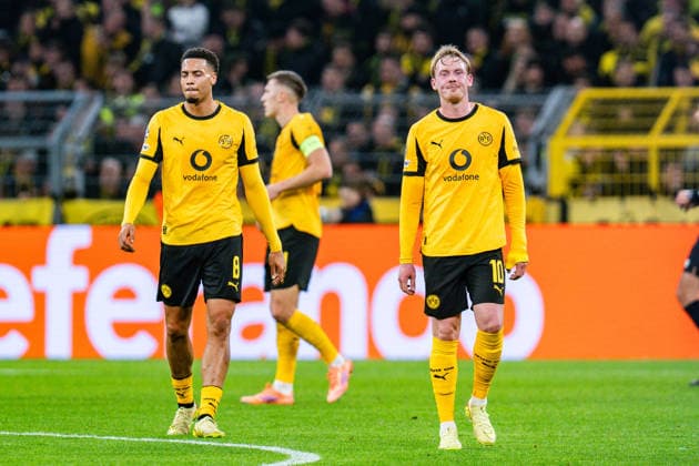 10 12 2025, Borussia Dortmund vs FK Bodo Glimt, UEFA Champions League, Matchday 6 Goal for 1 1 by Haitam Aleesami FK Bodo Glimt 5 Julian Brandt Borussia Dortmund, 10 Felix Nmecha Borussia Dortmund, 8 Regulations prohibit any use of photographs as image sequences and or quasi video Copyright: xBahhoxKarax