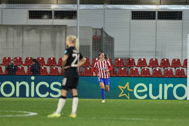 December 10, 2025, Alcala De Henares, Madrid, Spain: Vilde Boe Risa of Atletico de Madrid celebrates a goal during the UEFA Women s Champions League match between Atletico de Madrid and Bayern Munchen at Centro Deportivo Wanda, on December 10, in Alcala de Henares, Madrid, Spain. Alcala De Henares Spain - ZUMAa181 20251210_zaa_a181_159 Copyright: xIrinaxR.xHipolitox