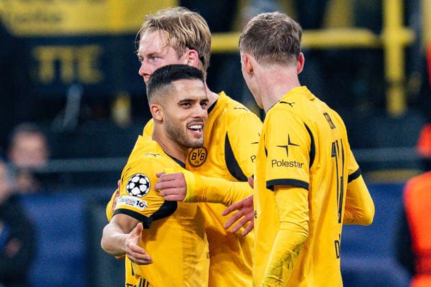 10 12 2025, Borussia Dortmund vs FK Bodo Glimt, UEFA Champions League, Matchday 6 Goal for 2 1 by Julian Brandt Borussia Dortmund, 10 Yan Couto Borussia Dortmund, 2 Maximilian Beier Borussia Dortmund, 14 Regulations prohibit any use of photographs as image sequences and or quasi video Copyright: xBahhoxKarax