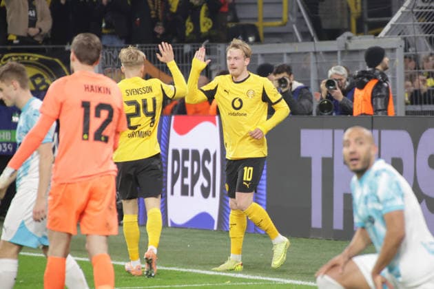 10 12 2025, xgrfx, Football UEFA Champions League , Borussia Dortmund Bodo Glimt v l Goal, Julian Brandt Borussia Dortmund DFL DFB REGULATIONS PROHIBIT ANY USE OF PHOTOGRAPHS as IMAGE SEQUENCES and or QUASI VIDEO Signal Iduna Park