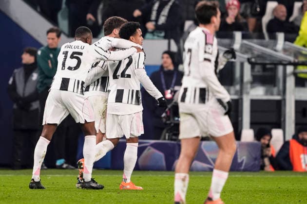 Juventus™s Weston McKennie celebrates after scoring the 1-0 goal for his team during the Uefa Champions League soccer match, between Juventus and Pafos at the Allianz Stadium in Turin, League phase Matchday 6, north west Italy - December 10, 2025. - Soccer  Copyright: xFabioxFerrari LaPressex