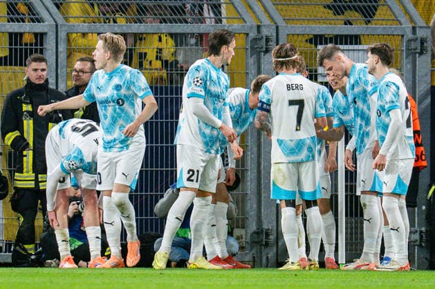 10 12 2025, Borussia Dortmund vs FK Bodo Glimt, UEFA Champions League, Matchday 6 Goal for 2 2 by Jens Hauge FK Bodo Glimt 10 Regulations prohibit any use of photographs as image sequences and or quasi video Copyright: xBahhoxKarax