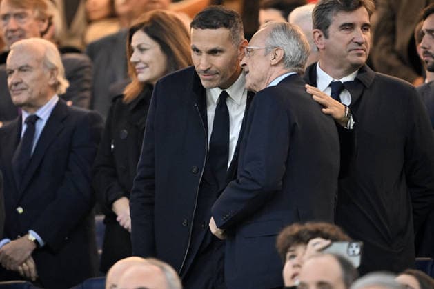 Real Madrid v Manchester City - UEFA Champions League MADRID, SPAIN - DECEMBER 10: Real Madrid president Florentino Perez and Manchester City chairman Khaldoon Al Mubarak watch the UEFA Champions League Matchday 6 game between Real Madrid and Manchester City at Bernabeu Stadium in Madrid, Spain, on December 10, 2025. Burak Akbulut Anadolu Madrid Spain. Editorial use only. Please get in touch for any other usage.  Copyright: x2025xAnadoluxBurakxAkbulutx