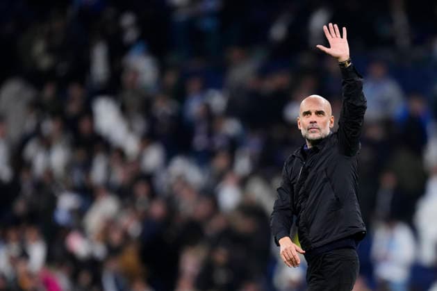 Real Madrid C.F. v Manchester City - UEFA Champions League 2025 26 League Phase MD6 Pep Guardiola head coach of Manchester City and Spain celebrates the victory after winning the UEFA Champions League 2025 26 League Phase MD6 match between Real Madrid C.F. and Manchester City at Estadio Santiago Bernabeu on December 10, 2025 in Madrid, Spain. Madrid Spain  Copyright: xJosexBretonx originalFilename:bretonhernandez-realmadr251210_np1U1.jpg