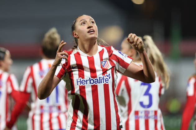 December 10, 2025, Alcala De Henares, Madrid, Spain: Fiamma of Atletico de Madrid celebrates a goal during the UEFA Women s Champions League match between Atletico de Madrid and Bayern Munchen at Centro Deportivo Wanda, on December 10, in Alcala de Henares, Madrid, Spain. Alcala De Henares Spain - ZUMAa181 20251210_zaa_a181_287 Copyright: xIrinaxR.xHipolitox